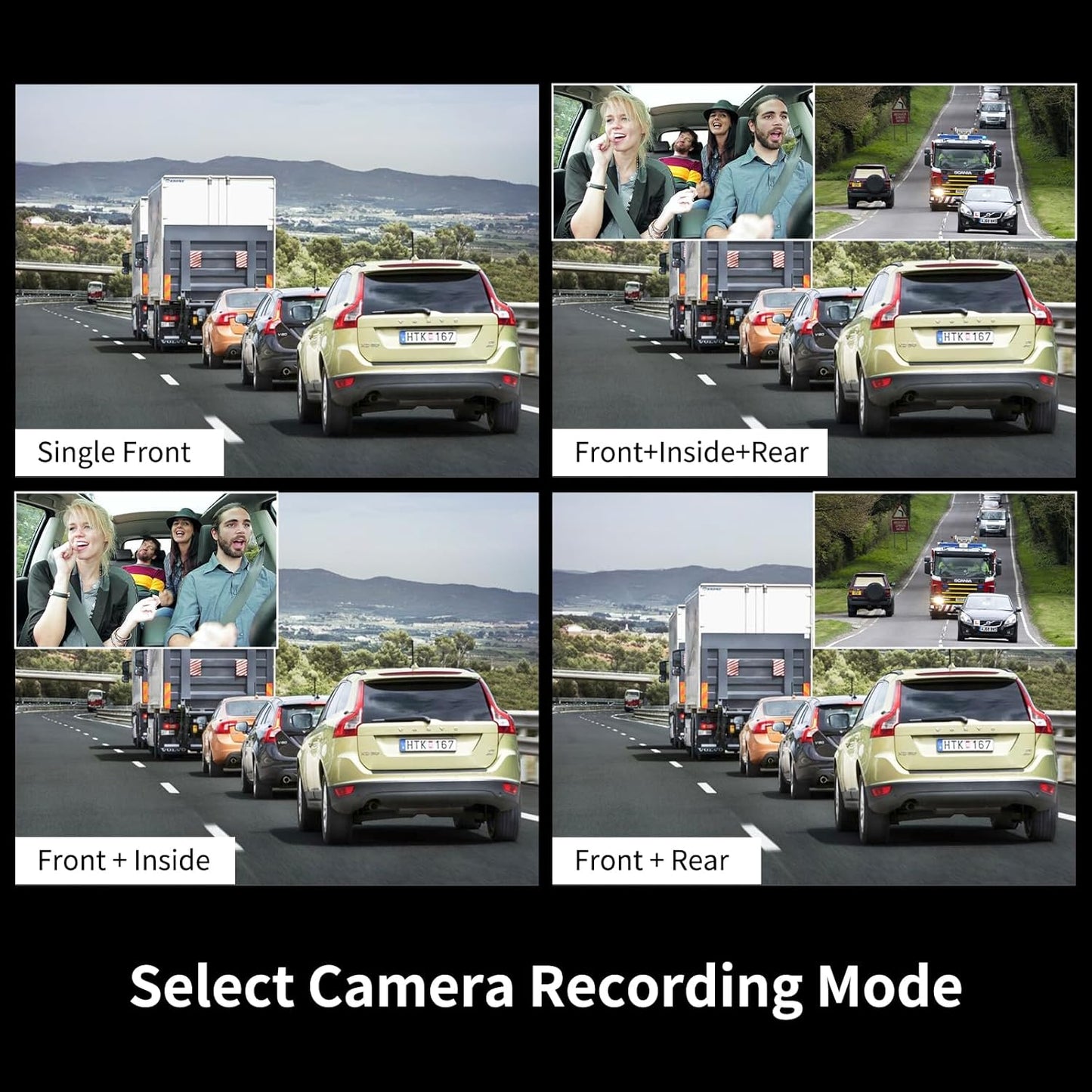 2025 Dash Cam, 3 Channel Dash Cam Front and Rear Inside, Interior Car Camera, 2.5K/1440P Single Fr,Fr+Interior, Front+Rear Dash Camera for Cars Taxi with Night Vision, Parking Monitor 1S Recording