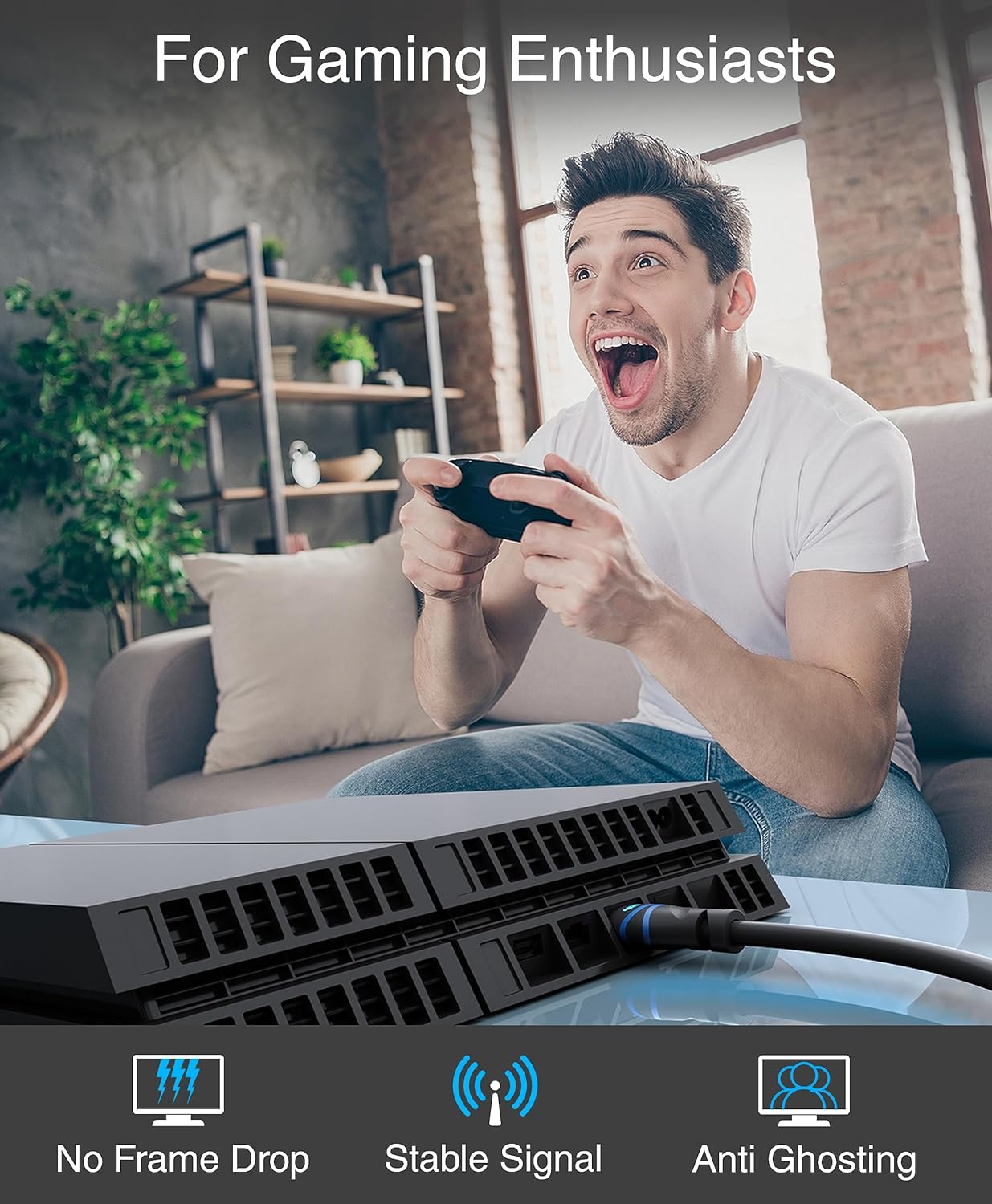 BlueRigger 8K HDMI Cable 3FT- 4 Pack, (8K 60Hz HDR, HDCP 2.3, High Speed 48Gbps) - Compatible with PS5/PS4, Xbox, Roku, Apple TV, HDTV, Blu-ray, PC