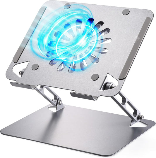 SOUNDANCE Laptop Cooling Pad with Upgrade Low-Noise Fan and 3.0 USB Hubs, Ventilated Laptop Cooler Prevent Overheating, Adjustable Ergonomic Laptop Stand Support Up to 16” Gaming Notebook Computer