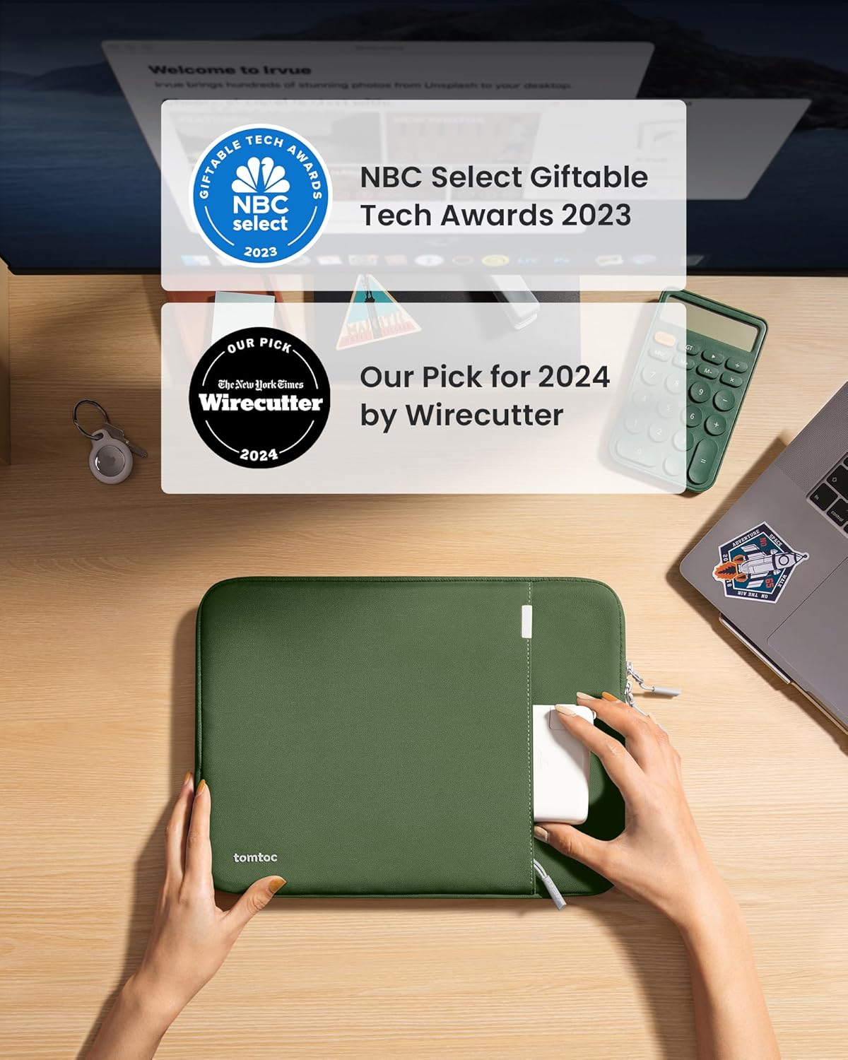 tomtoc 360 Protective Laptop Sleeve for 14-inch MacBook Pro M4/M3/M2/M1 Pro/Max A3112 A3401 A3185 A2992 A2918 A2779 2024-2021, Water-Resistant Case Bag with Accessory Pocket for 13.8 Surface Laptop 7