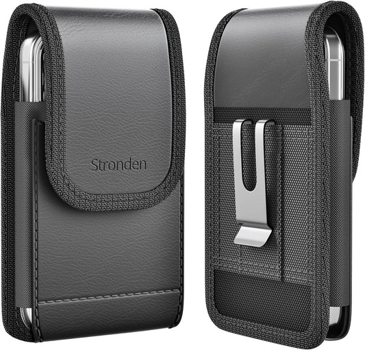 Holster for iPhone 17 Air, 17 Pro, 17, 16e, 16, 16 Pro, 15, 15 Pro, 14, 14 Pro, 13, 13 Pro - Leather Holster Case with Belt Clip, Pouch with Magnetic Closure (Fits Slim/Thin Case Only)
