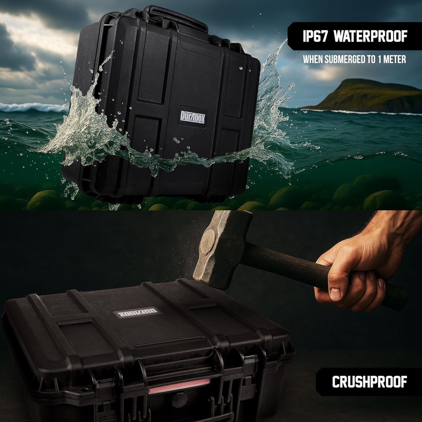 All Weather Hard Case 19 x 17 x 8” - TSA Approved Hard Shell Travel Case with Customizable Foam for Cameras, Lenses, Laptops, Electronics, Guns, Pistols and Other Gear