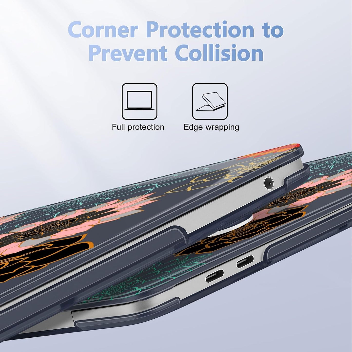 May Chen Case for MacBook Pro 13 inch M2 2023,2022,2021,2020 A2338 M1 A2251 A2289, Plastic Hard Shell Case for MacBook Pro 13" with Touch Bar Fits Touch ID, Flower