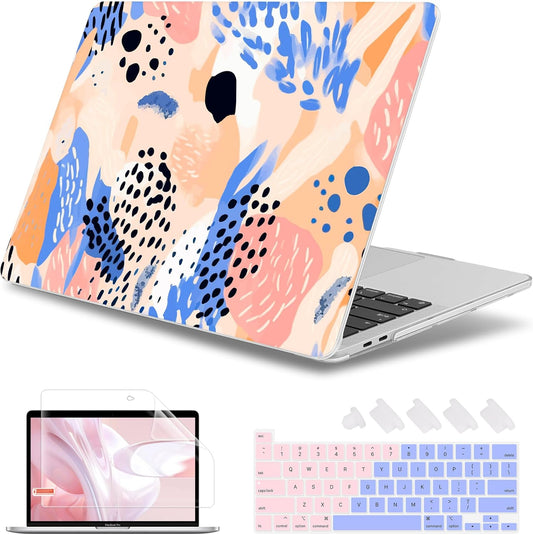 May Chen for New MacBook Pro 13 Case 2022 2020 Release (A2338 M1 M2/A2289/A2251), Plastic Crystal Hard Shell Case Cover with Keyboard Cover for MacBook Pro 13-inch Touch Bar, Bohemian Pattern