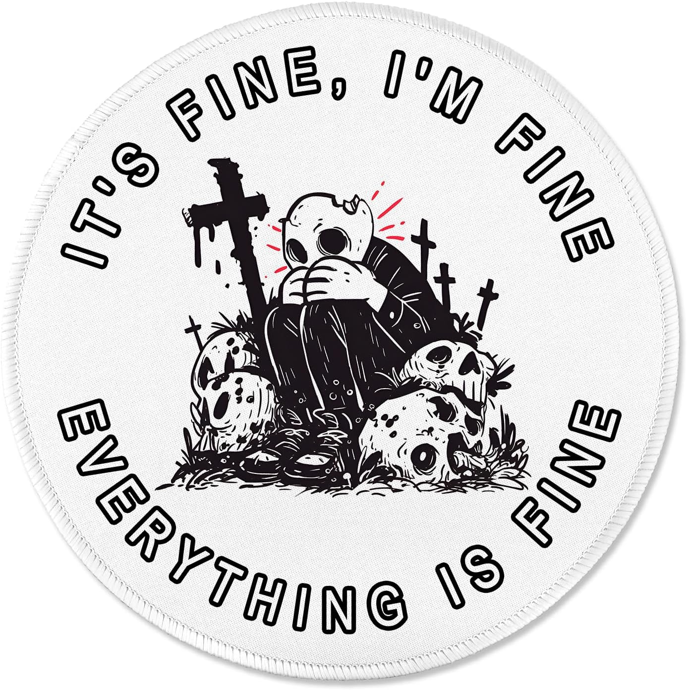 ITNRSIIET Round Mouse Pad with Stitched Edge Premium-Textured Waterproof Non-Slip Rubber Base Desktop Protection Mat Diameter 8.7 inches, Lonely