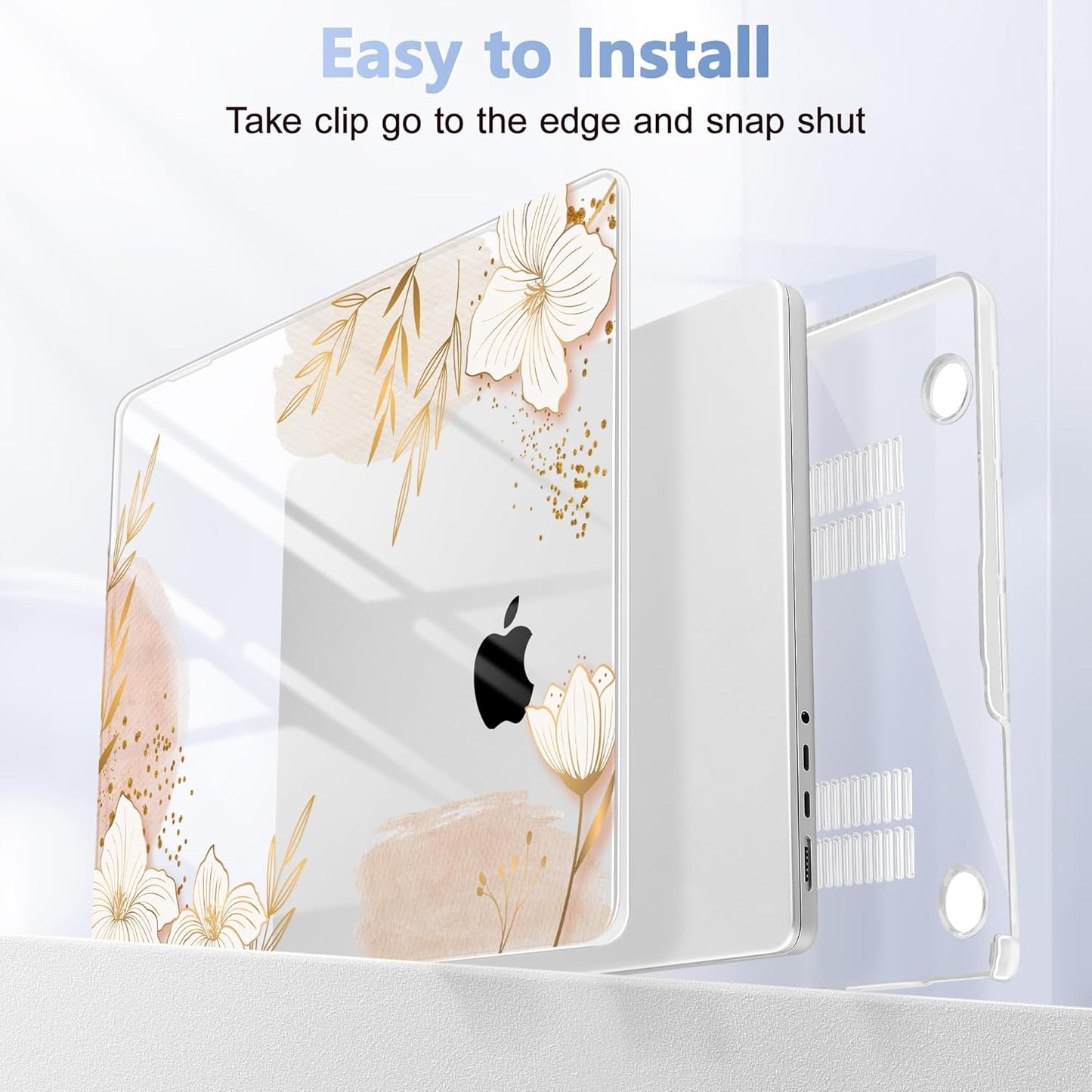 for MacBook Pro 16 inch Case 2021 2022 2023 2024 Release A3186 A3403 M4 A2991 M3 A2780 M2 A2485 M1 Pro/Max, Hard Shell Case with Screen Protector & Keyboard Cover, Floral P295