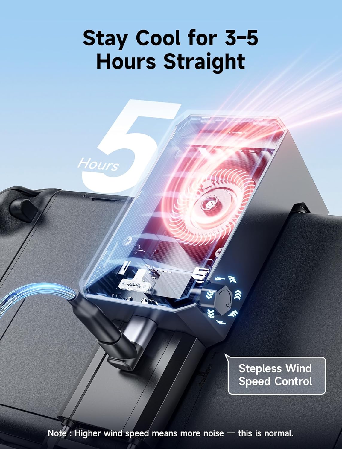 JSAUX Cooling Fan for Nintendo Switch 2 (2025), Cool Down Accessories for Switch 2 (Stepless Adjustable Fan Speed), Cools to Enhance Performance & Extend Console Battery Life - Black (GP0201A)