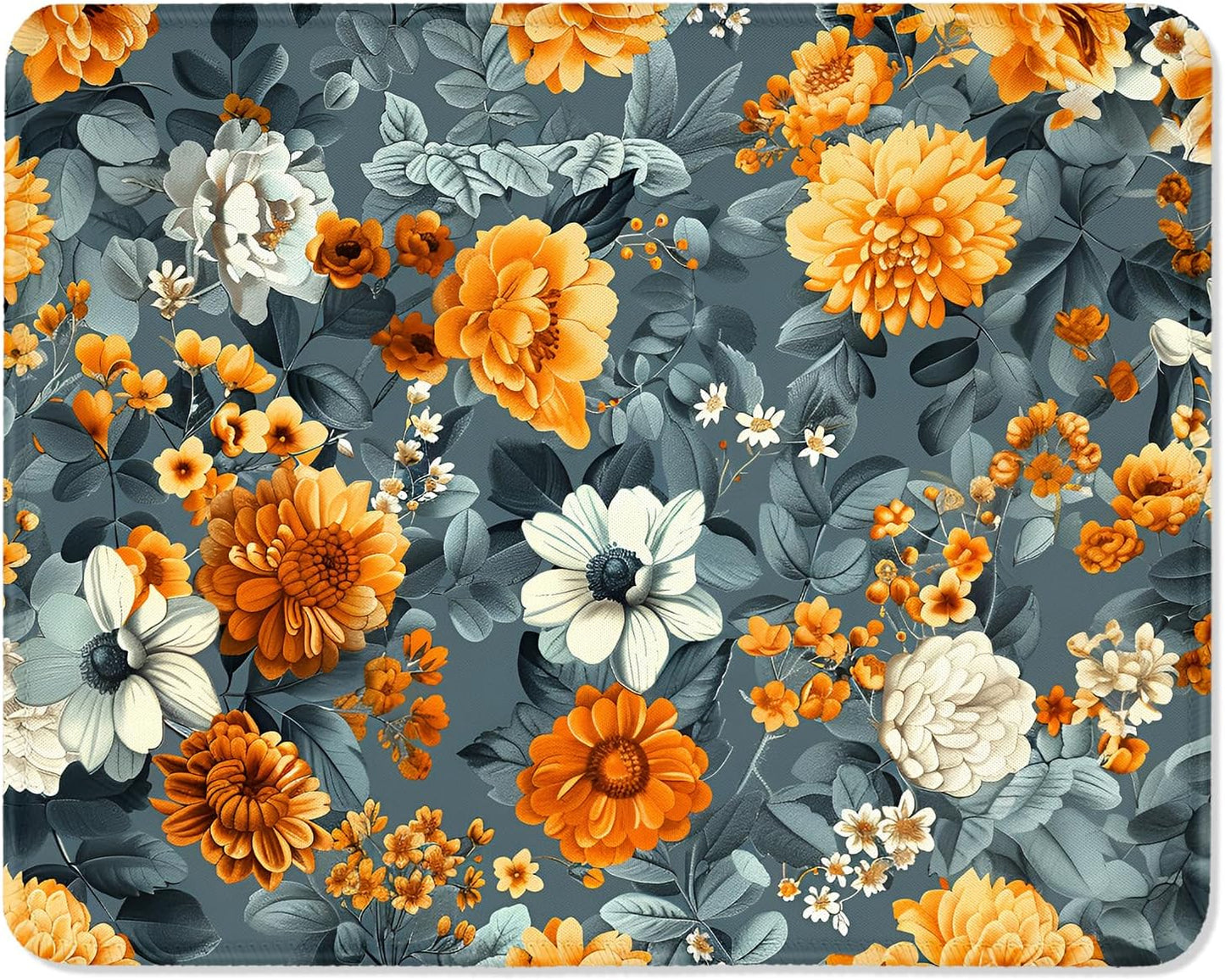 ITNRSIIET Mouse Pad with Stitched Edge Premium Textured Smooth Precise Operation Waterproof Washable Non-Slip Rubber Base Desktop Protection Mat, 10.2×8.3×0.12 inches, Beautiful Flowers