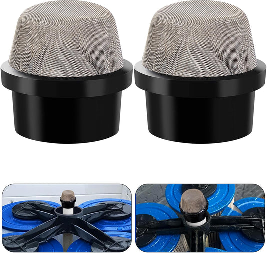 DECOHS 2 Pcs 190106Z Air Bleeder Screen Cap- Stainless Steel Screen Filter Cap Replacement Parts- Air Valve Strainer Cap for Most Pools Filters