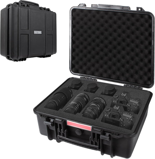 All Weather Hard Case 19 x 17 x 8” - TSA Approved Hard Shell Travel Case with Customizable Foam for Cameras, Lenses, Laptops, Electronics, Guns, Pistols and Other Gear
