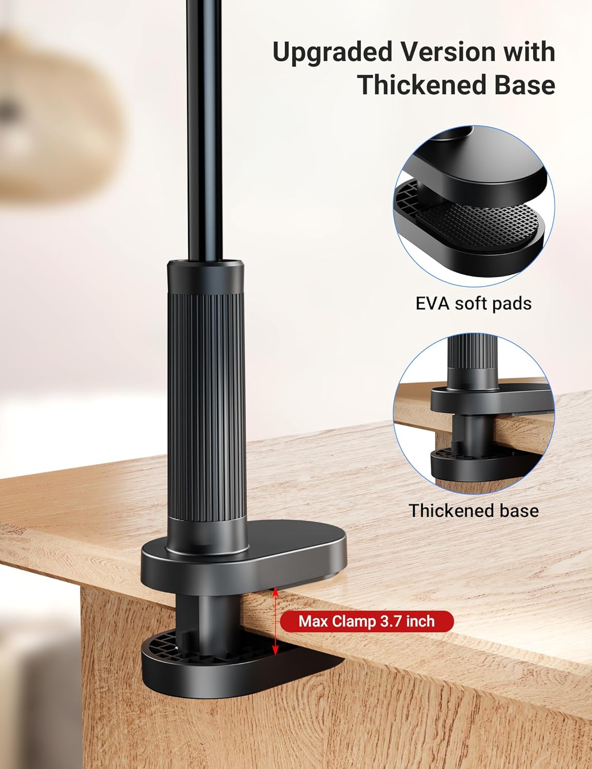 Flexible Gooseneck Tablet Holder, 360° Adjustable Phone Mount with Sturdy Clamp for Desk/Bed/Kitchen, Compatible with iPad Air Pro Mini iPhone/Samsung Galaxy Tabs/Nintendo Switch/4.7~12.9"