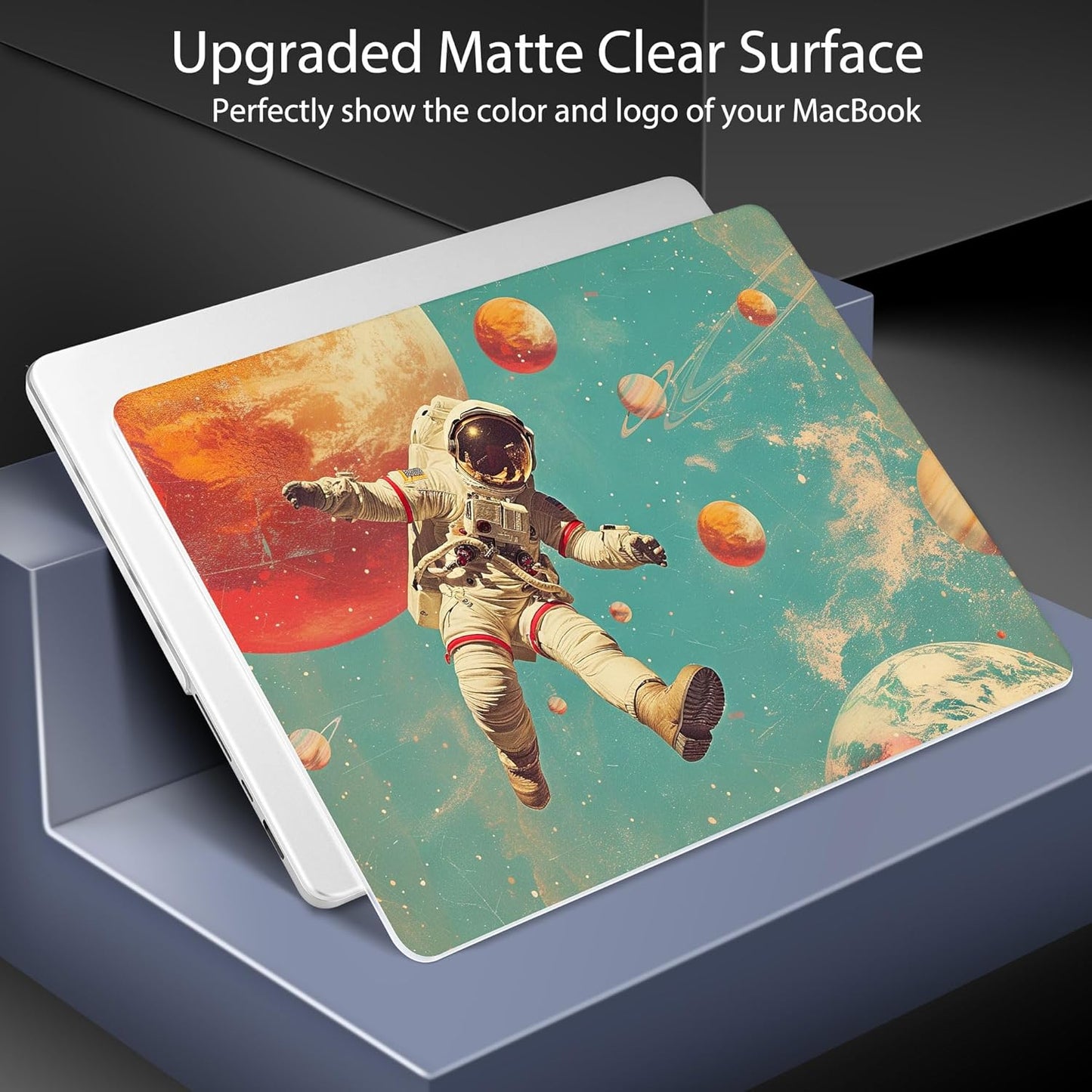 for MacBook Pro 16 inch Case 2021 2022 2023 2024 Release A3186 A3403 M4 A2991 M3 A2780 M2 A2485 M1 Pro/Max, Hard Shell Case with Screen Protector & Keyboard Cover, Astronaut Floating