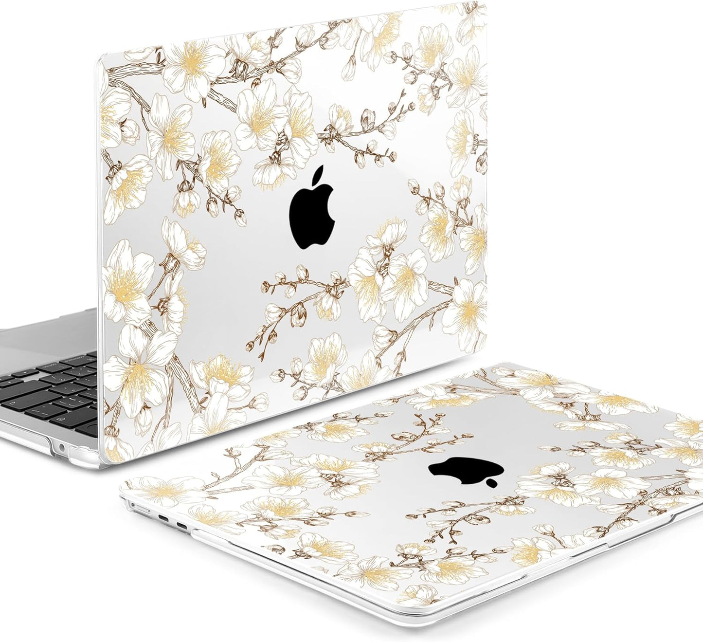 MEEgoodo for M4/M3/M2 MacBook Air 15.3 inch Case 2025 2024 2023, Case Fit Model (A3241/A3114/A2941) for MacBook Air 15 inch, Laptop Hard Shell with Keyboard Cover, Cherry Branches