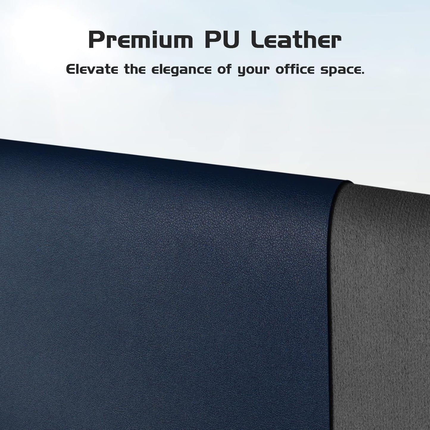 Aothia Leather Desk Pad Protector - Large Mouse Pad, Office Desk Mat, Non-Slip PU Leather Desk Blotter, Laptop Desk Pad, Waterproof Desk Writing Pad for Office and Home (Dark Blue, 38" x 13.7")