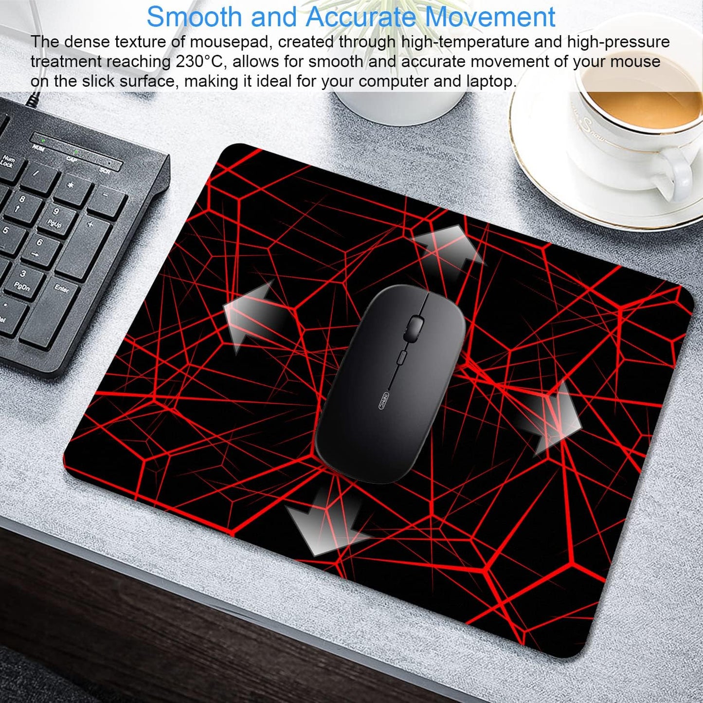 Abstract Lines Mouse Pad Personalized Design, Non-Slip Surface, Rubber Base, Small Office Desk Pad for Computers and Laptops