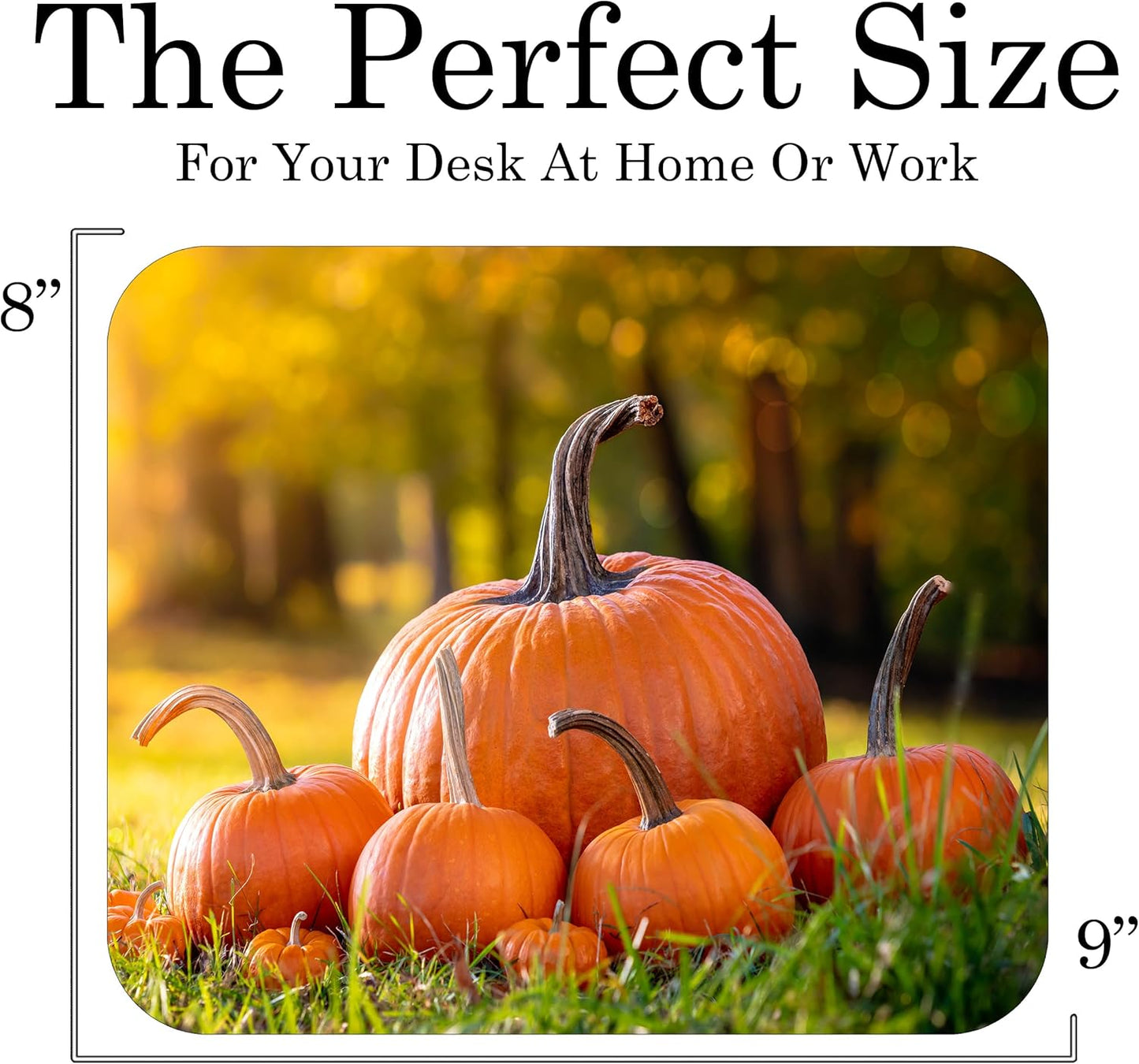 Fall Season Mouse Pad Mat Mousepad for Desk Computer Laptop PC Gaming Home or Office Gift (Pumpkins MP85)