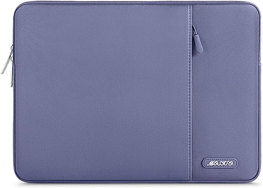 MOSISO Laptop Case 16 inch, 15-15.6 inch Laptop Sleeve Compatible with MacBook Pro 16 M4 M3 M2 M1, HP Acer Dell Lenovo ASUS Notebook, Polyester Vertical Computer Sleeve Bag with Pocket, Lavender Gray
