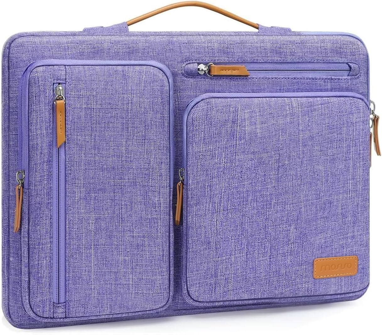 MOSISO 360 Protective Laptop Case 16 inch, 15-15.6 inch Laptop Sleeve Compatible with MacBook Pro 16, HP, Acer, Dell, Lenovo, ASUS, Side Open Carrying Case with 4 Zipper Pockets&Handle, Purple