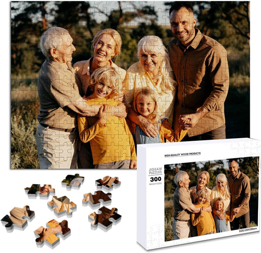 Custom Puzzle, Personalized Puzzle for Photos, Customized Puzzle 120/200/300/500/1000/1500 Pieces for Family, Christmas, Pet, Birthday, Wedding Gift