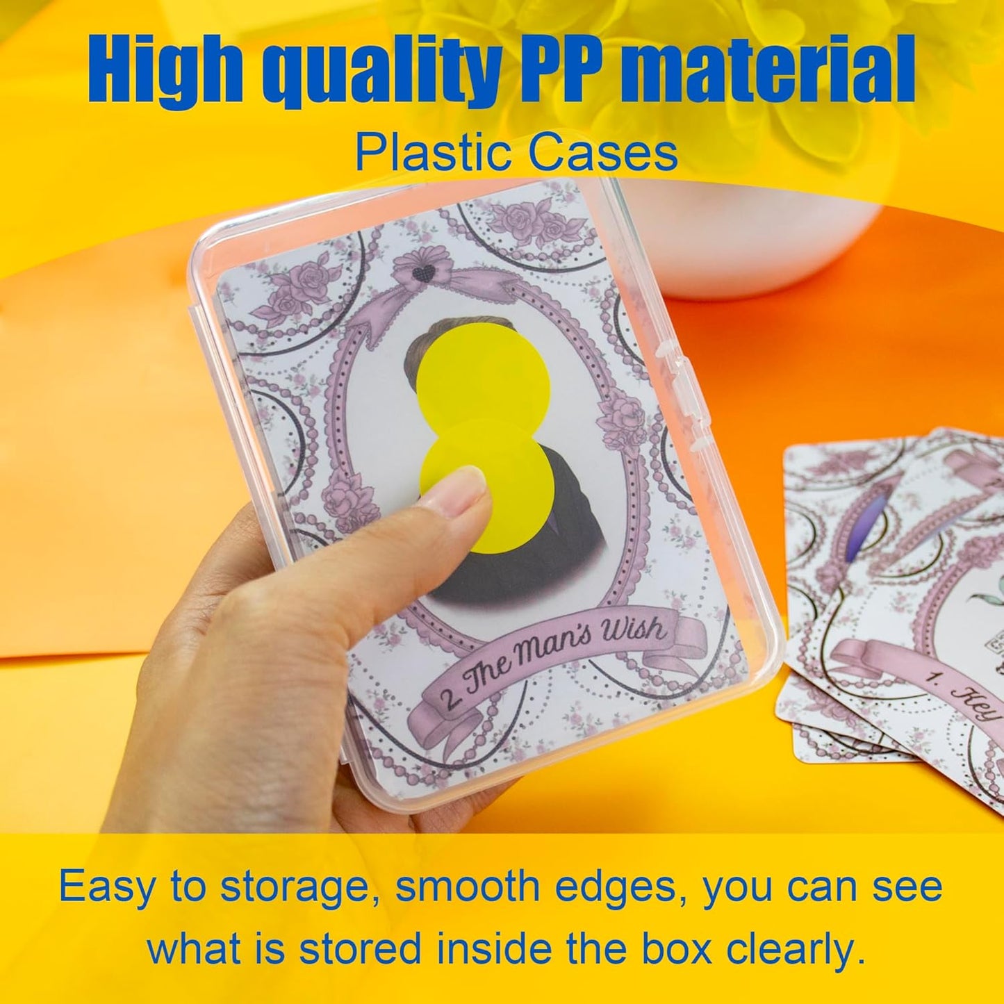 4 Pcs [Large Size] Playing Card Case, for Go Fish/Old Maid/Oracle Card/Other Larger Than Standard Size Cards, Plastic Clear Card Deck Box Storage, 4 1/2" × 3 1/4" × 1 1/8" (NO Cards)