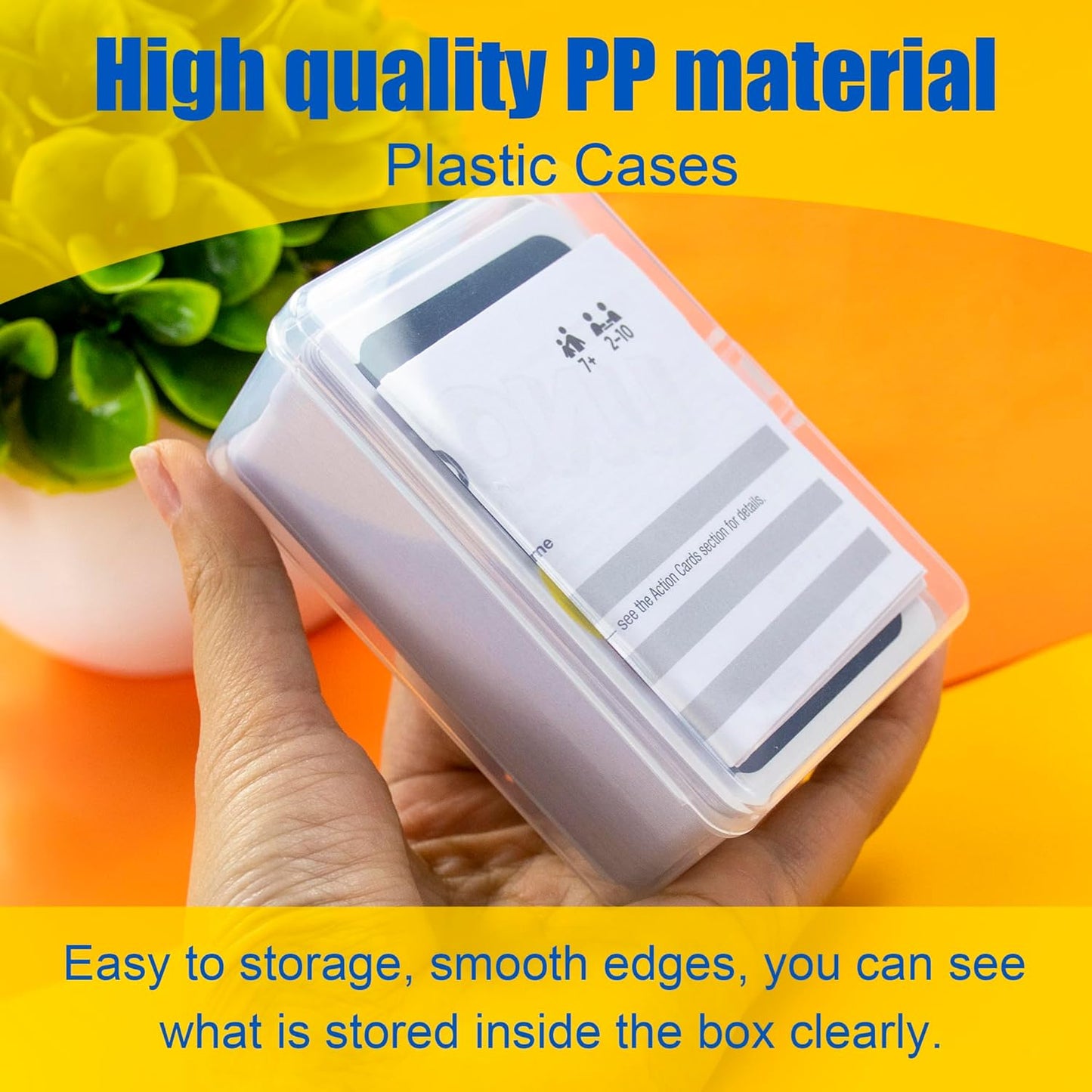 4 Pcs Playing Card Case, Works for 112 Standard UN* Cards And Other Same Or Smaller Size Very Well, Plastic Clear Card Deck Box Storage,4 1/2" ×3 1/4" ×1 1/8" (NO Cards)