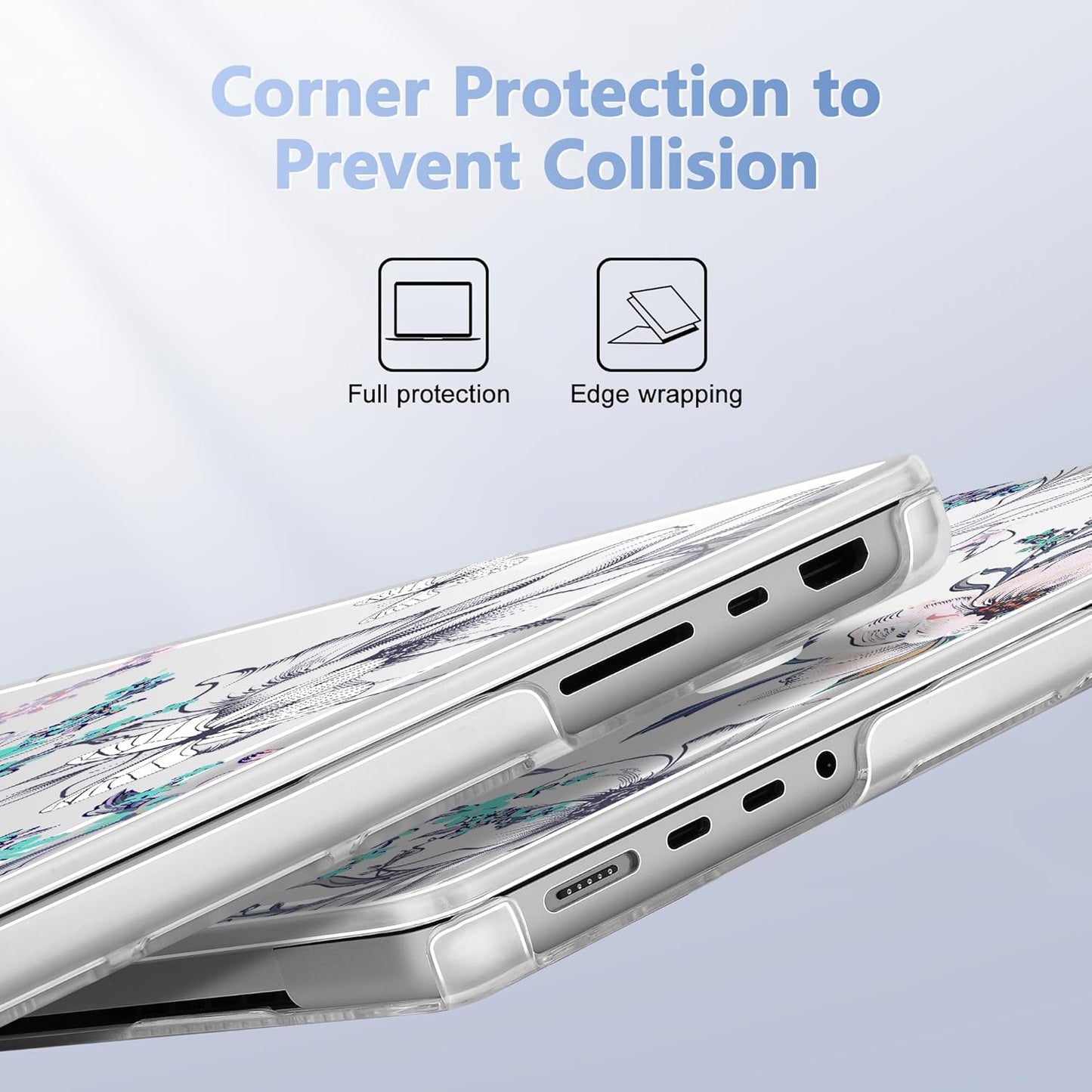 for MacBook Pro 16 inch Case 2021 2022 2023 2024 Release A3186 A3403 M4 A2991 M3 A2780 M2 A2485 M1 Pro/Max, Hard Shell Case with Screen Protector & Keyboard Cover, Floral C319