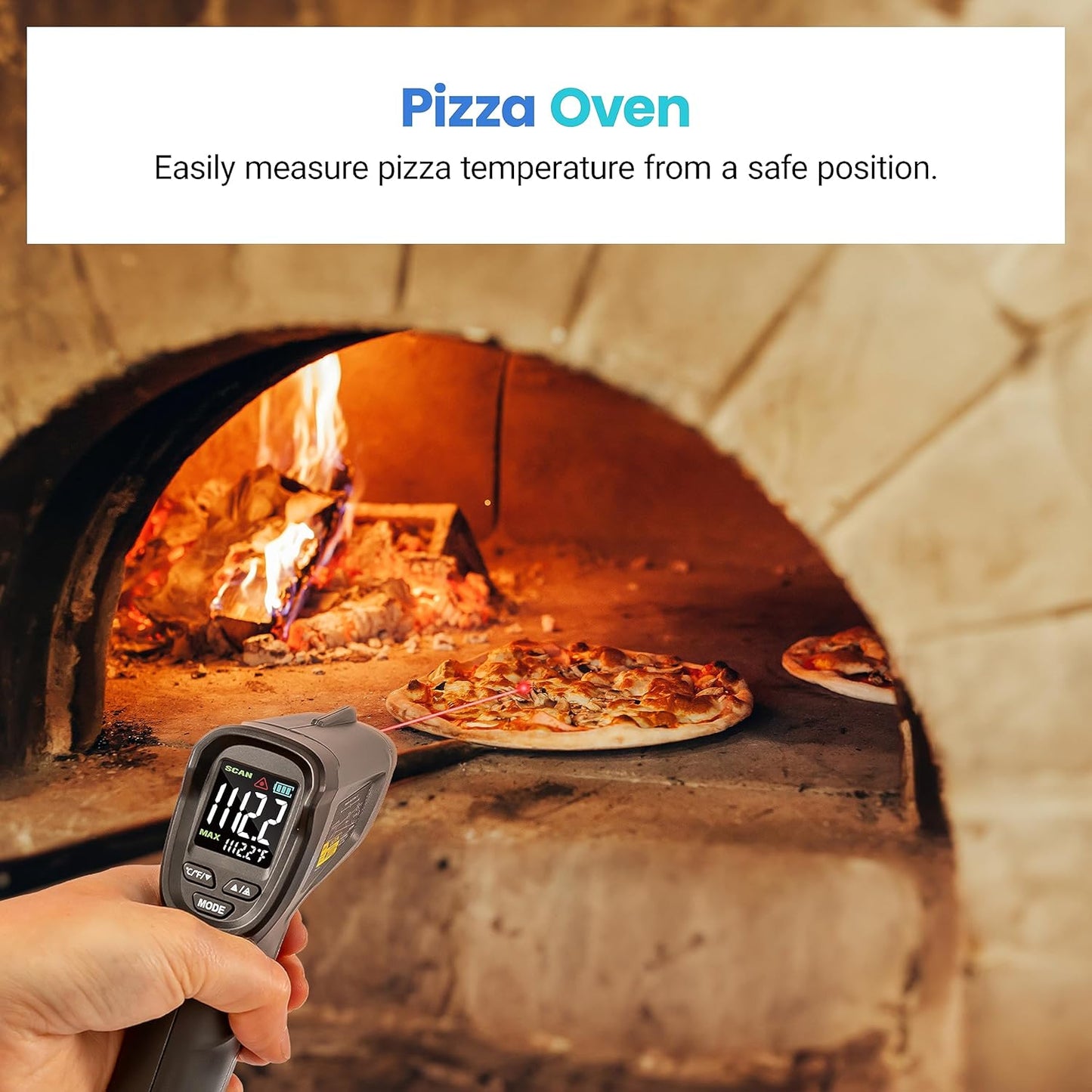 Etekcity Temperature Gun Infrared Thermometer -58°F 1130°F, Digital Laser Heat Gun for Pizza Ovens, Griddles, Meat, Refrigerators, Engines, HVAC, Kitchen & Pool Accessories