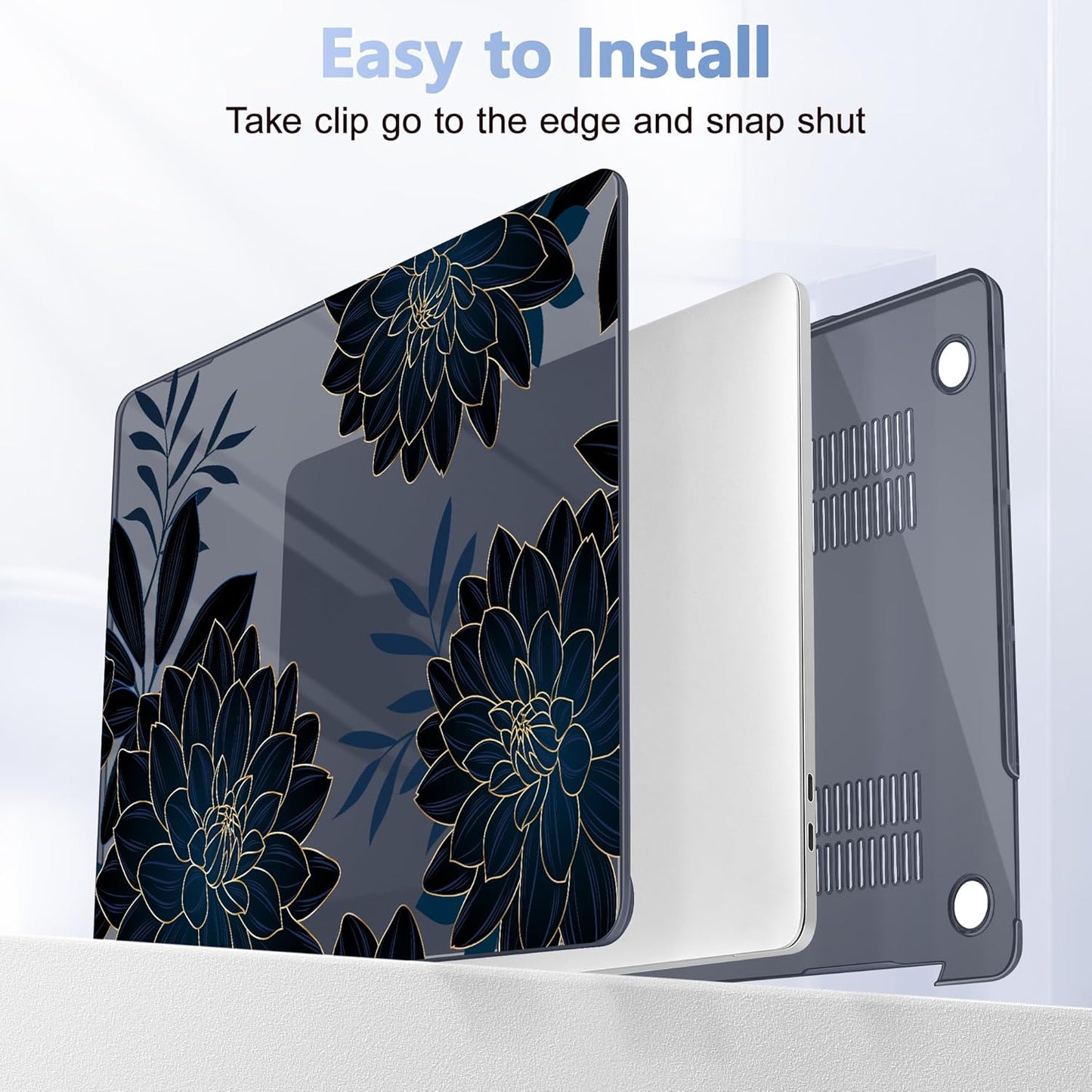 for MacBook Pro 16 inch Case 2019 2020 Release Model A2141, Plastic Hard Shell Cover with Keyboard Cover & Screen Protector for MacBook Pro 16 inch with Touch Bar & Touch ID, Flower Dahlia