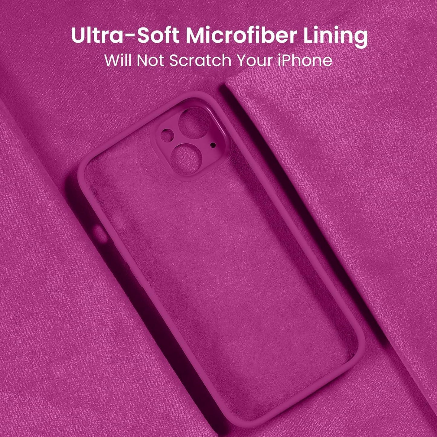 FireNova Designed for iPhone 14 Case, Silicone Upgraded [Camera Protection] Phone Case with [2 Screen Protectors], Soft Anti-Scratch Microfiber Lining Inside, 6.1 inch, Shocking Pink