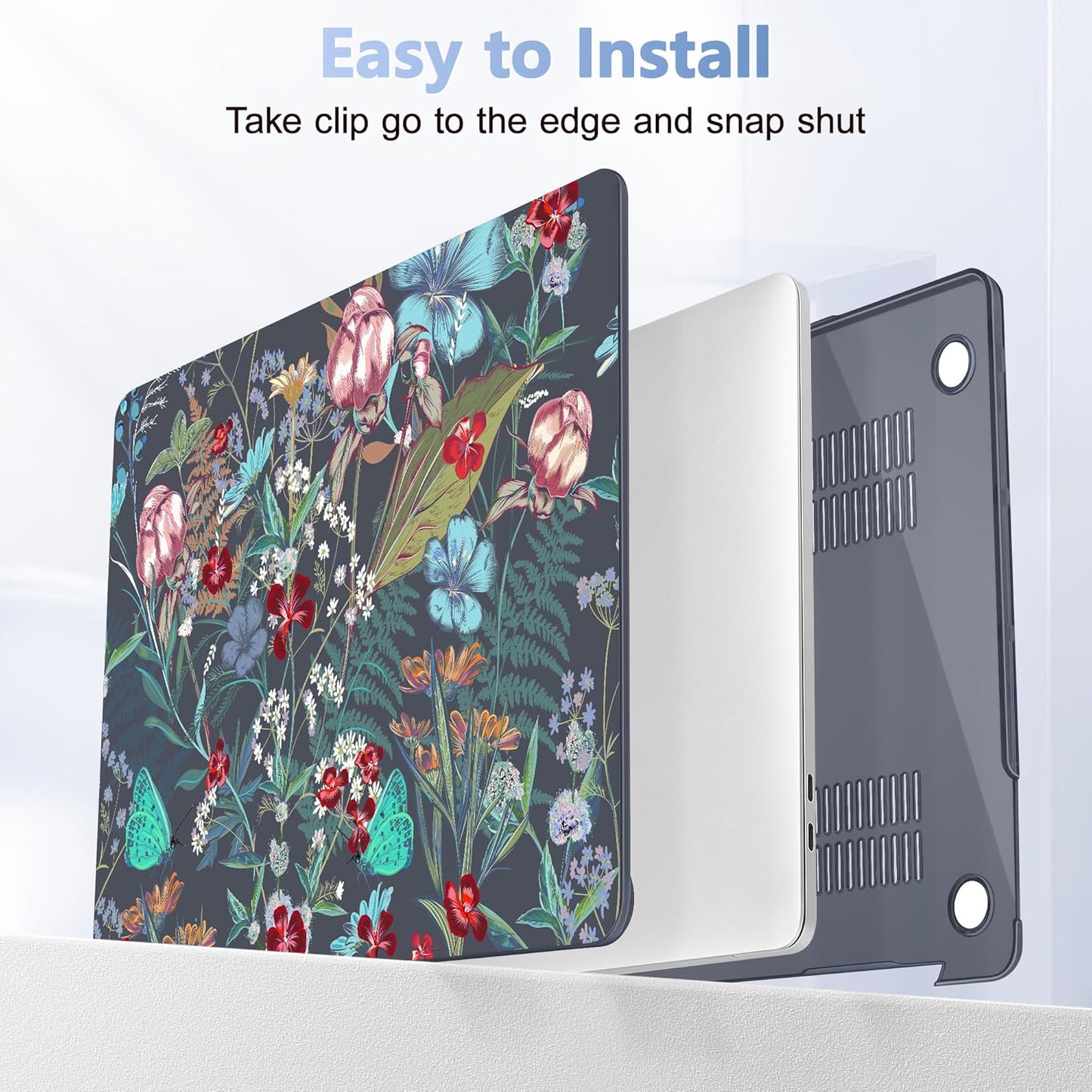 for MacBook Pro 16 inch Case 2019 2020 Release Model A2141, Plastic Hard Shell Cover with Keyboard Cover & Screen Protector for MacBook Pro 16 inch with Touch Bar & Touch ID, Flowers & Herbs