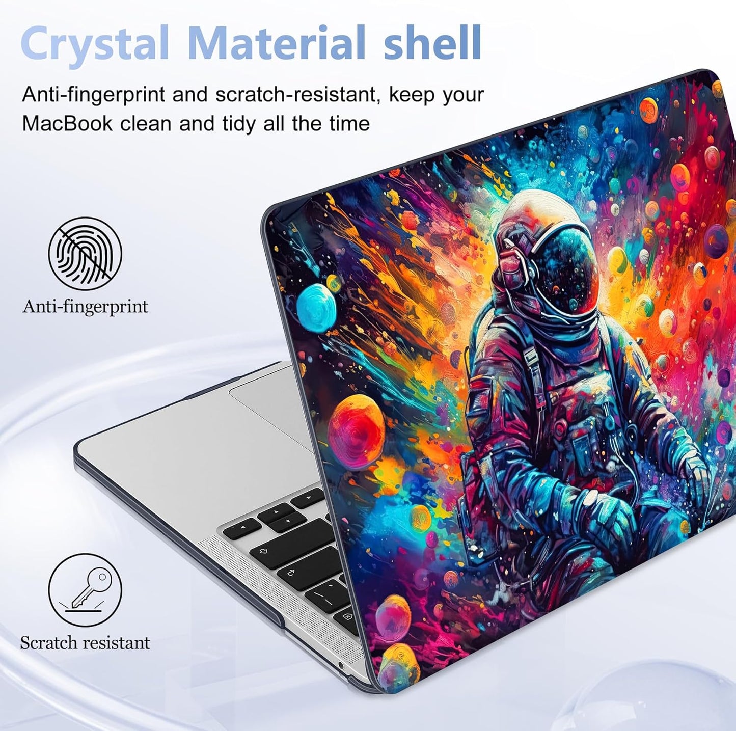 Case for MacBook Pro 13 inch with/Without Touch Bar (2016-2022, M2 A2338 M1 A2289 A2251 A2159 A1989 A1706 A1708), Hard Shell + Keyboard Cover + Dust Plug, Astronaut