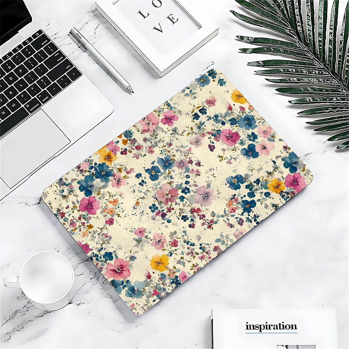 Compatible with MacBook Air 13.3 13.6 Inch Case 2022 2021 2020 2019 Plastic Hard Shell Case Cover,13.6 Air (A2681) M2 2022, Small Pastel Flowers