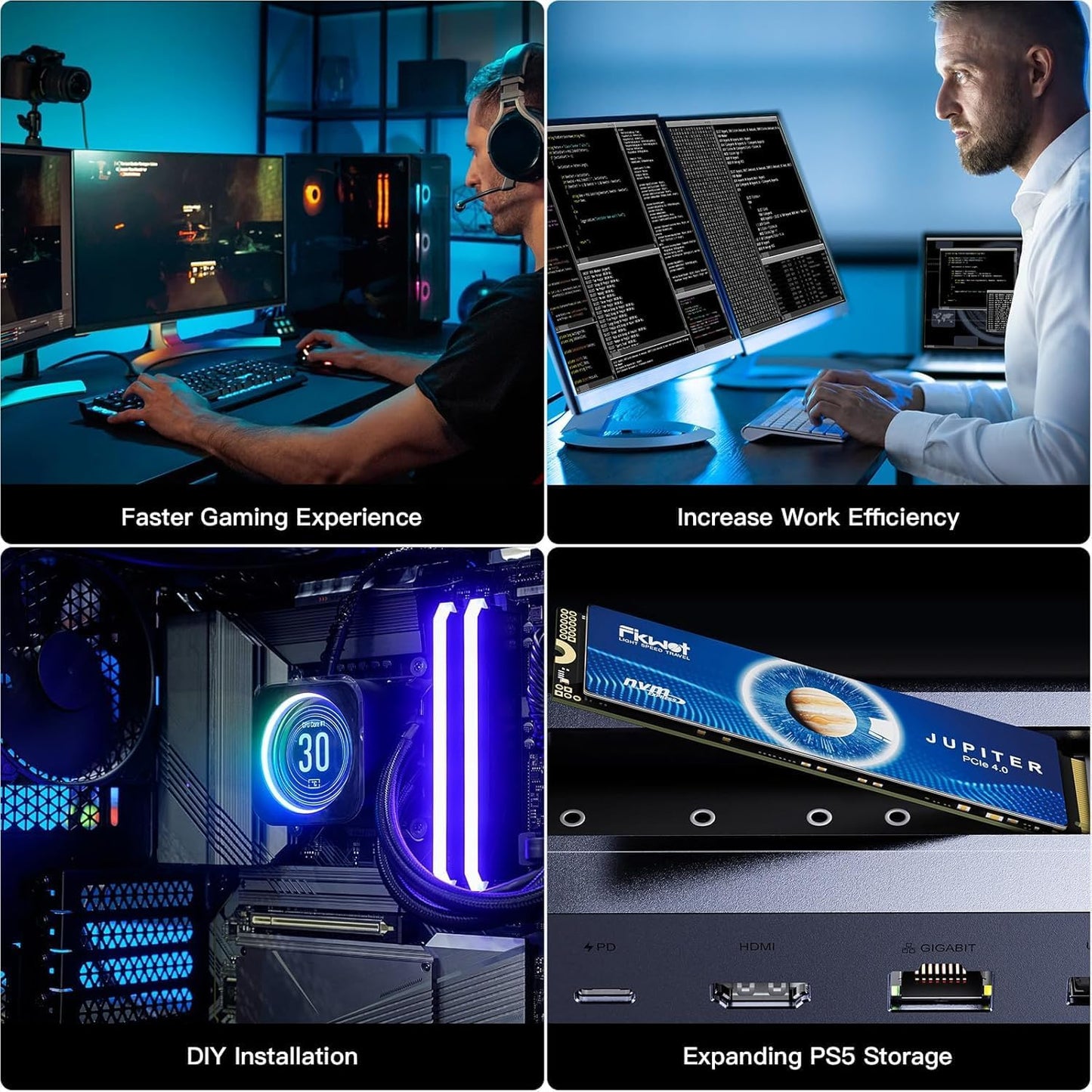 FX660 2TB M.2 SSD, PCIe Gen 4x4 Dynamic SLC Cache - Speeds up to 5200MB/s M.2 2280 NVMe Internal SSD, Upgrade Storage for PC Computer, Laptop and PS5