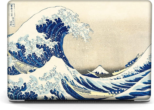 Compatible with MacBook Pro 13 inch Art Case Skin, 2022, 2021, 2020-2016 Release A1706/A1989/A2159 Pattern Gray Hard Shell with Keyboard Cover & Screen Protector (The Great Wave by Hokusai)