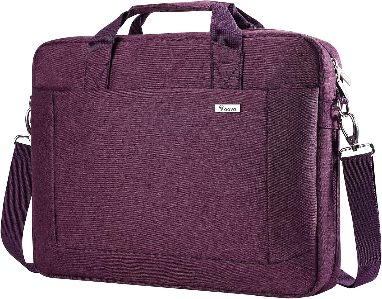 Voova Laptop Bag Case 15 15.6 16 Inch, Computer Sleeve Messenger Bag with Shoulder Strap Expandable Waterproof Business Briefcase for Women Ladies to Work Travel School, Fit 14-16 Inch Laptop,Purple