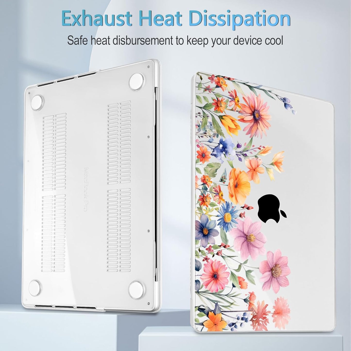 Mektron Case for MacBook Pro 16" M4 A3403 A3186 M3 A2991 M2 A2780 M1 A2485 (2021/2023/2024) Pro/Max with Touch ID, Hard Shell Plastic Laptop Cover Keyboard Cover Screen Protector, Floral P165