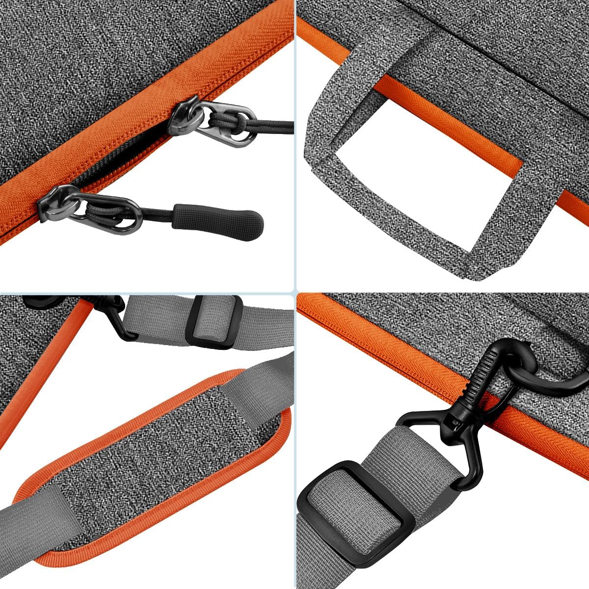 Universal Laptop Shoulder Bag 13-17.3 Inch Shockproof Briefcase with Multi-Pockets & Adjustable Strap for MacBook Pro/Air