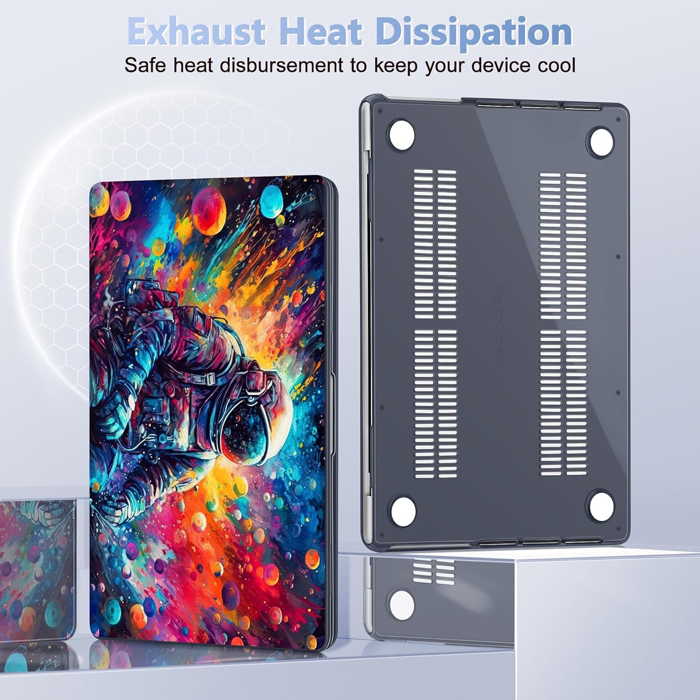 for MacBook Pro 16 inch Case 2021 2022 2023 2024 Release A3186 A3403 M4 A2991 M3 A2780 M2 A2485 M1 Pro/Max, Hard Shell Case with Screen Protector & Keyboard Cover, Astronaut