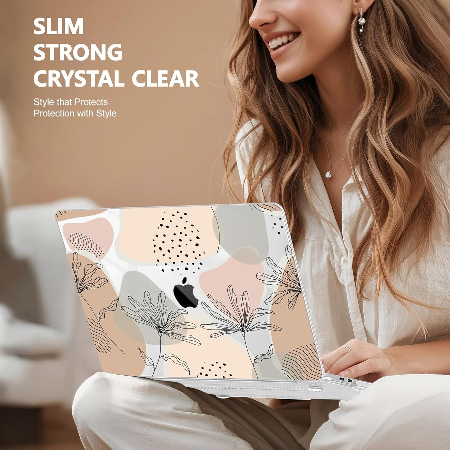 May Chen Compatible with MacBook Pro 13 inch Case 2022 2021 2020 Release Models A2338 M2 M1 A2251 A2289, Hard Hard Shell Case with Keyboard Cover for MacBook Pro 13 inch, Flowers and Leaves