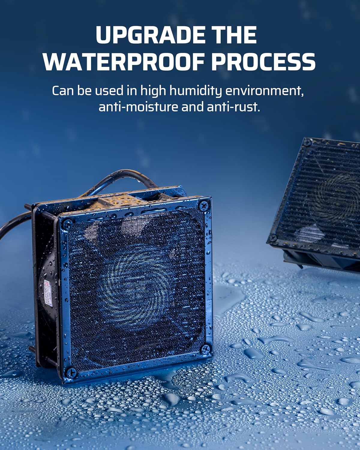 DEWENWILS Exhaust Fan 120V AC, Waterproof Ventilation Fan 30 Mesh Metal Filter, 120mm x 38mm, Dustproof DIY Cooling Fans for Reptile Pet Enclosures Cabinet, 2850RPM 90CFM CE UL Listed, 2 Pack