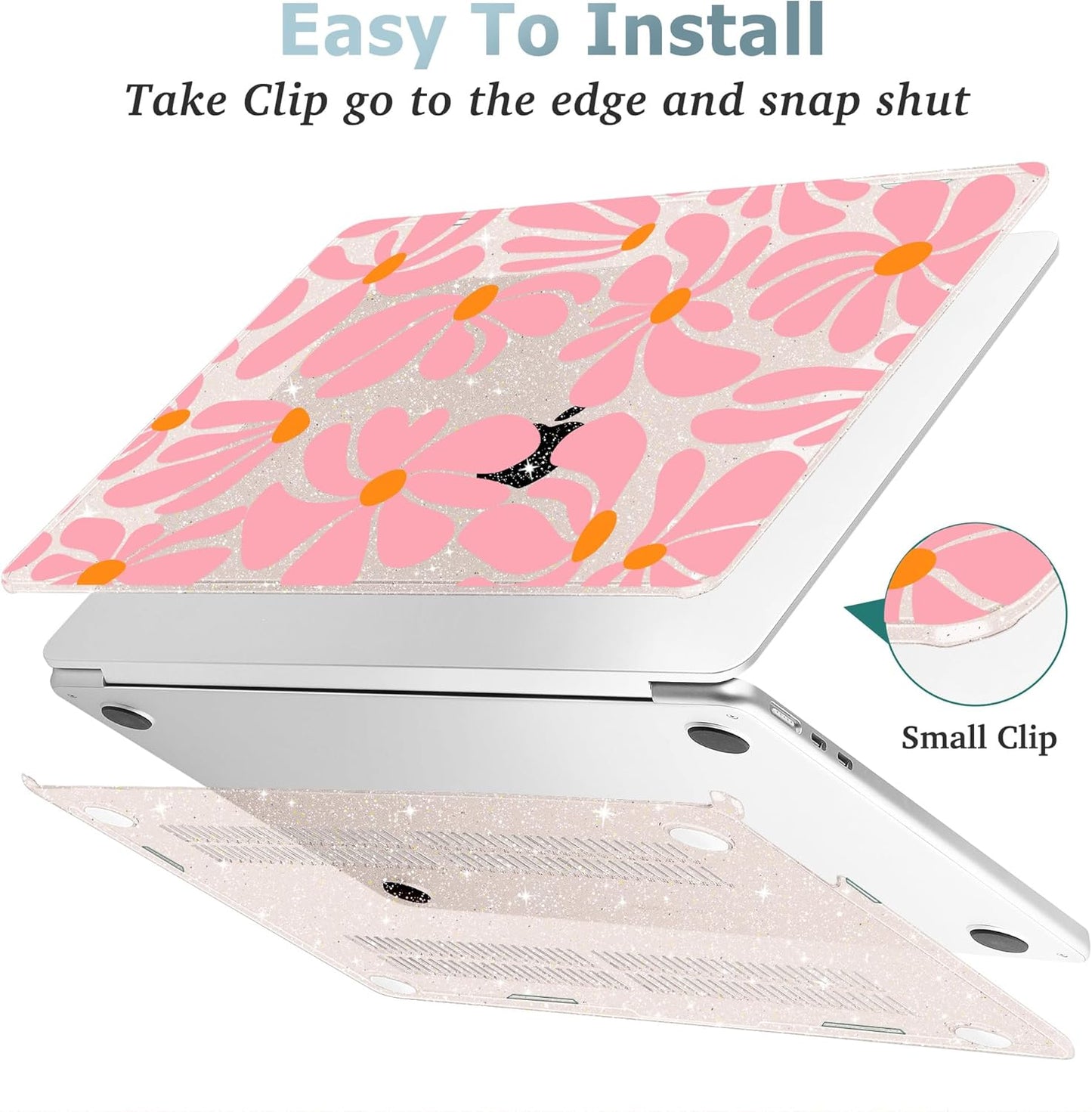 May Chen for MacBook Air 13.6 Inch Case 2025/2024/2023/2022 Release (Model A2681 A3113 A3240, M2 M3 M4 Chip) – Hard Shell Laptop Cover with Keyboard Cover & Screen Protector，Groovy Flower