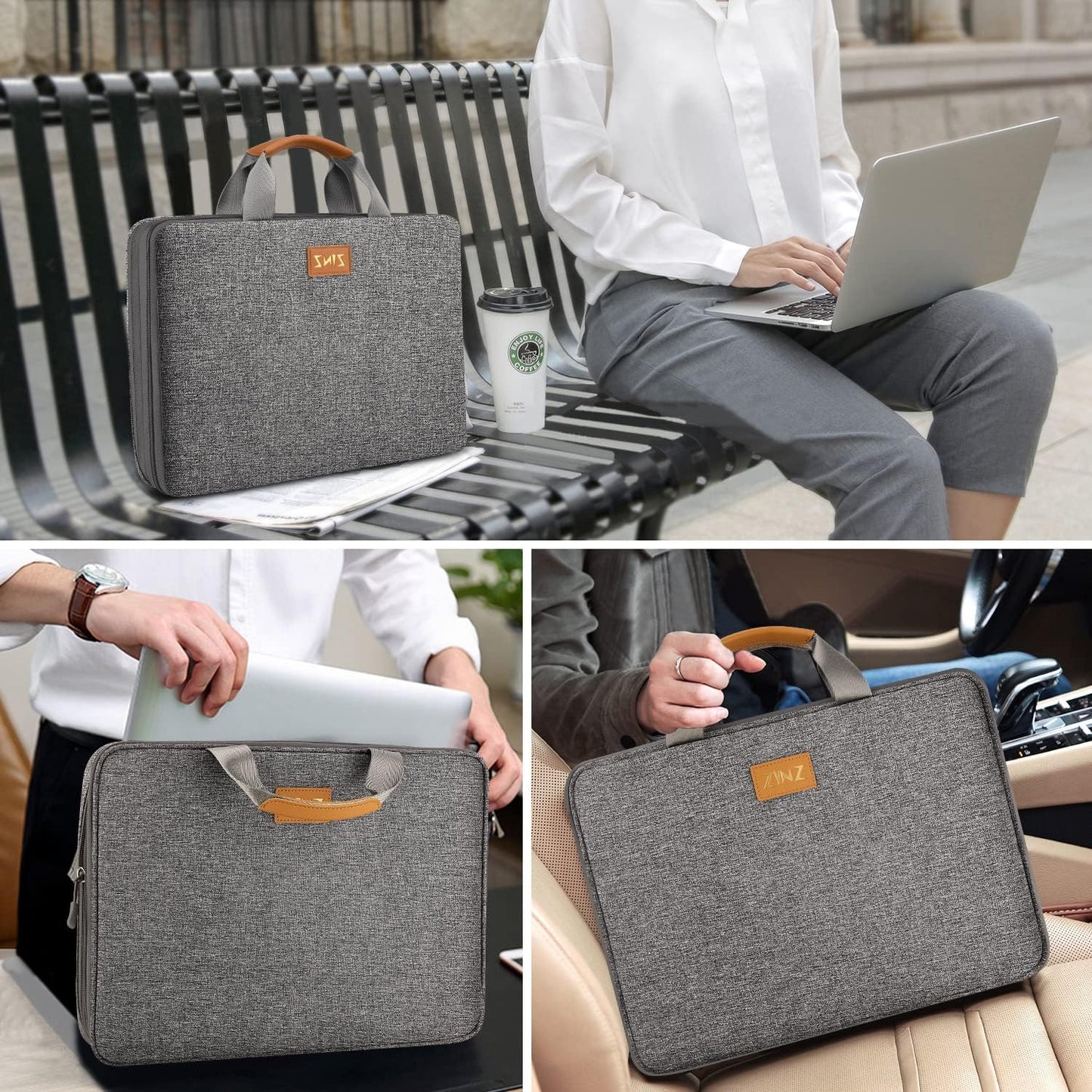 ZINZ Laptop Case Computer Sleeve Briefcase with Multi-pockets for 11.6 12.9 13 13.3 14 15 15.6 16 inch Notebooks