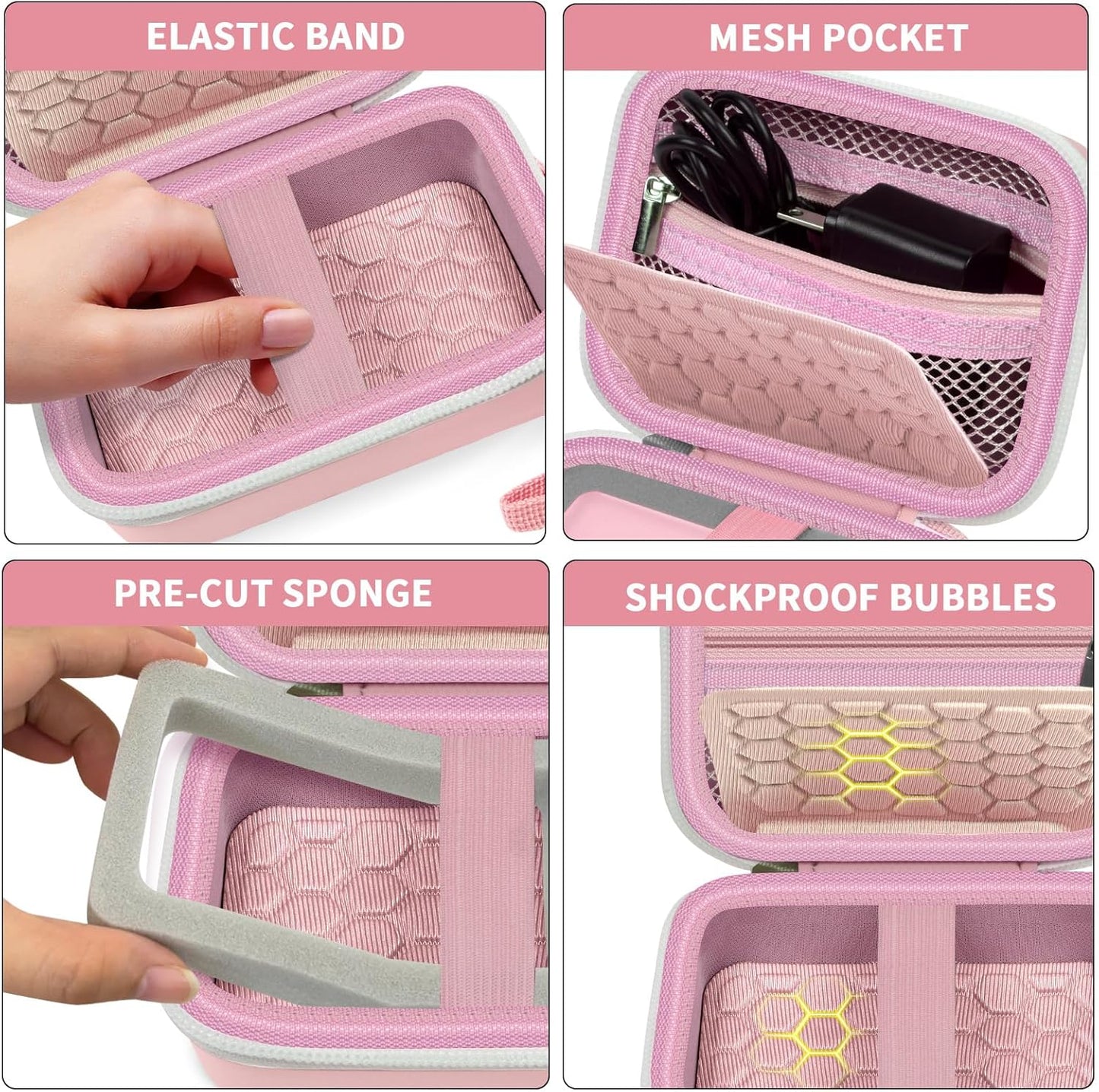 Carrying & Protective Case for Digital Camera, AbergBest 21 Mega Pixels 2.7" LCD Rechargeable HD/Kodak Pixpro/Canon PowerShot ELPH 180/190 / Sony DSCW800 / DSCW830 Cameras for Travel-Pink