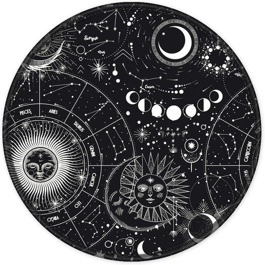 ITNRSIIET Round Mouse Pad with Stitched Edge Premium-Textured Waterproof Non-Slip Rubber Base Desktop Protection Mat Diameter 8.7 inches, Sky Spirit