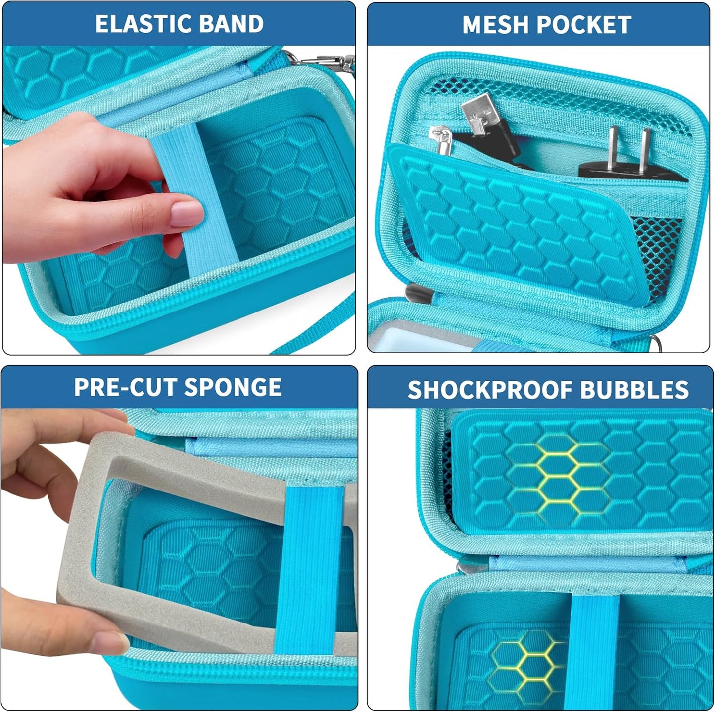 Carrying & Protective Case for Digital Camera, AbergBest 21 Mega Pixels 2.7" LCD Rechargeable HD/Kodak Pixpro/Canon PowerShot ELPH 180/190 / Sony DSCW800 / DSCW831 Cameras for Travel - Sky Blue