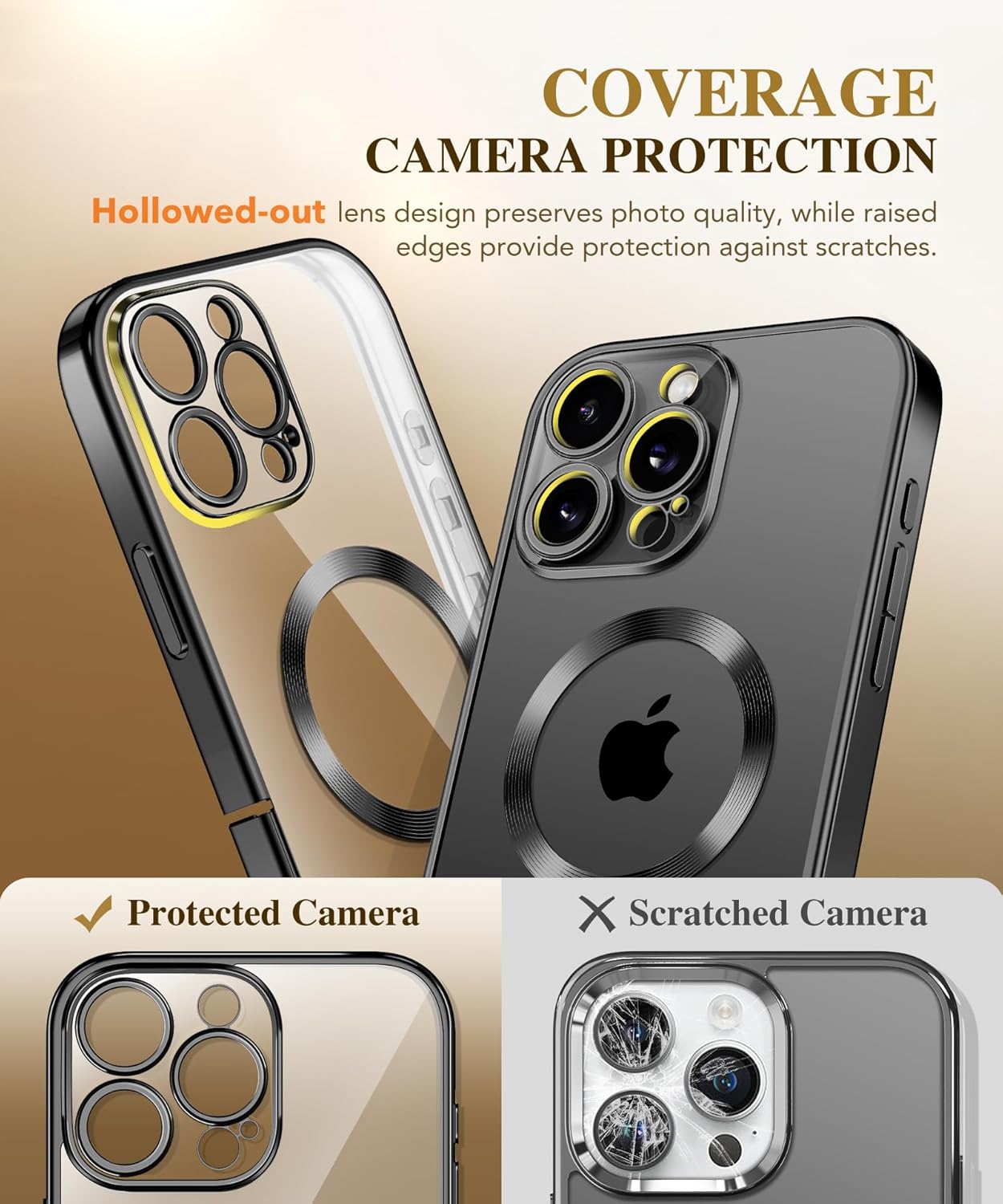 BERFY Magnetic for iPhone 16 Pro Case, Compatible with Magsafe, Built-in 9H Tempered Glass Screen Protector & Upgraded Camera Protection, Full-Body Plating Shockproof Phone Case for 16 Pro 6.3", Black