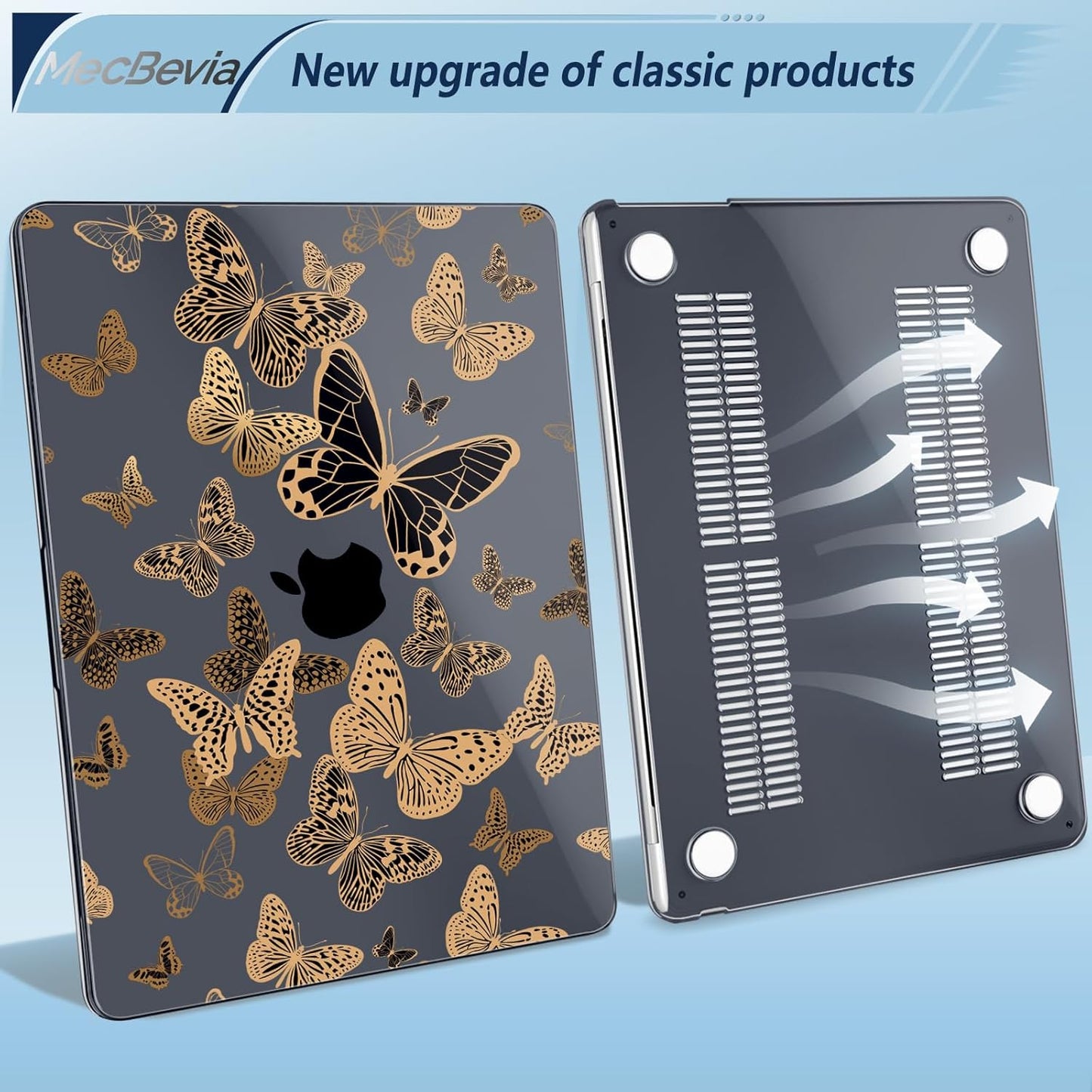 Compatible with MacBook Air 15 inch Case, M4 A3241/M3 A3114/M2 A2941 (Released 2025 to 2023), Hard Shell, Keyboard Cover, Screen Protector, Webcam Cover & Type-C Adapter, Butterfly