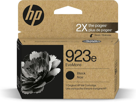 HP 923e Black EvoMore Ink Cartridge Printers | Works with Printer Series: OfficeJet 8120, OfficeJet Pro 8130 | Carbon Neutral | 4K0T7LN