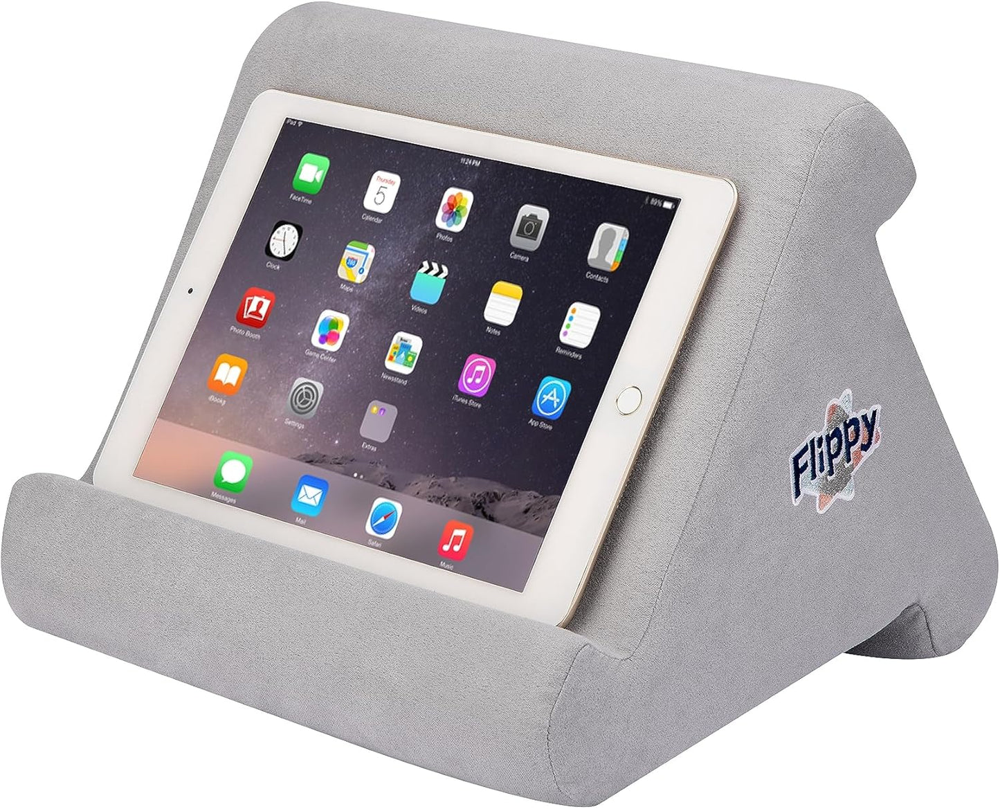 Flippy Tablet Holder and Soft Compatible with iPads, Tablets, and Books, Portable Lap-Pillow Holder for Books or Electronic Devices - Greyster 2.0