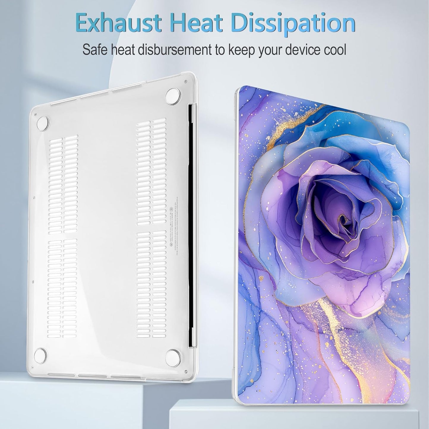 Mektron Case for MacBook Pro 16 Inch A2141 Cover 2019 Release 16" with Liquid Retina Display/Touch ID, Plastic Hard Shell with Keyboard Skin & Screen Protector & Dust Plug, Rose Marble